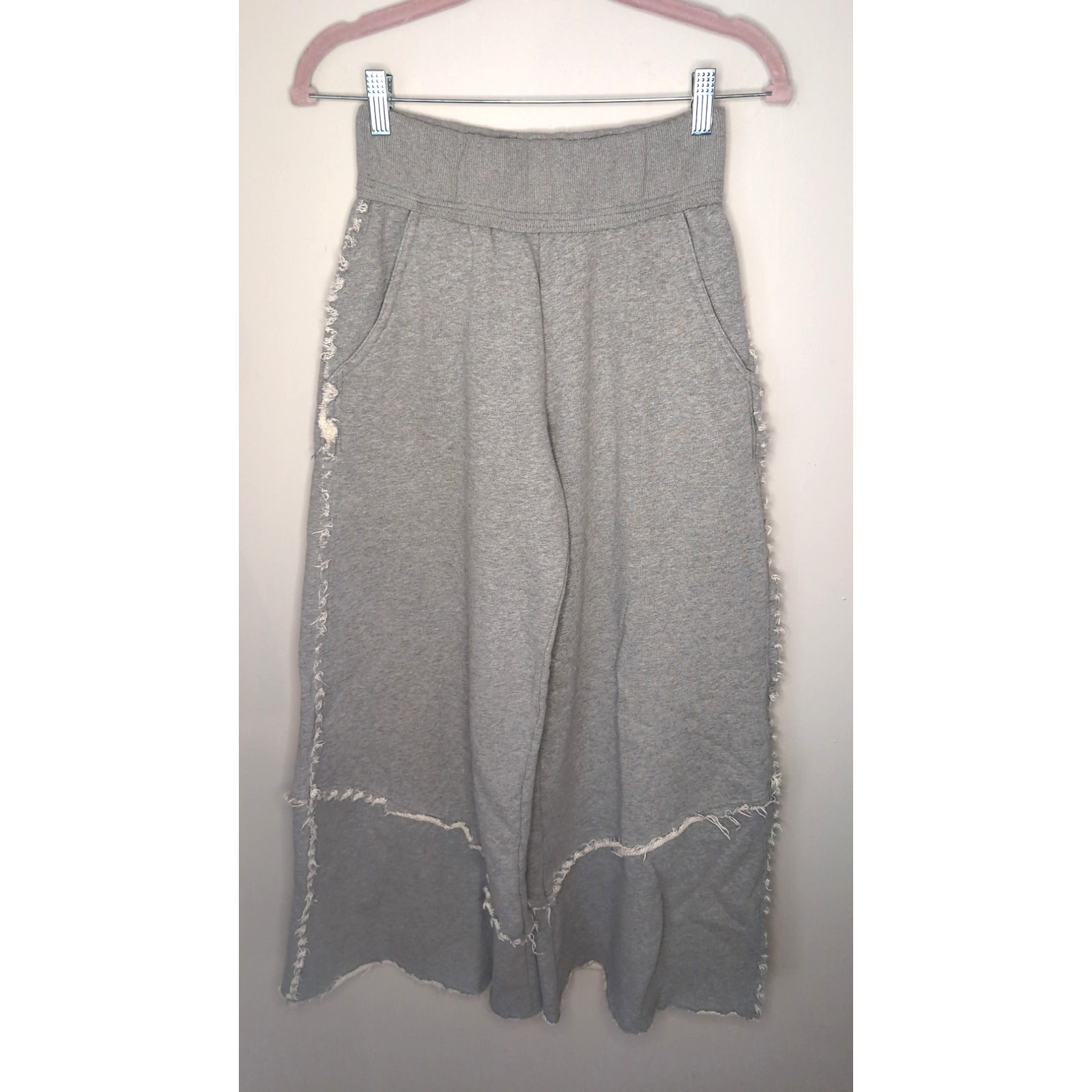 Fantastic Fawn Gray Wide Leg Flare Loungewear Sweatpants Sm